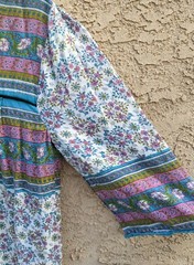 Vintage 70’s Cotton Gauze India Ethnic Peasant DRESS Boho Hippie Rainbow