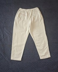 Vintage 1950s Cigarette Pants, White Pedal Pusher Pant Or Capri Size M, Flaws