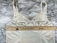 VTG Bali Slip Dress Lingerie Lace Adjustable Strap Ivory Sz 36 Made In USA