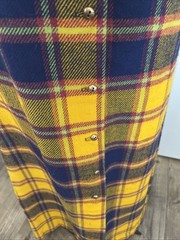 Vintage 1960’/70’s Fritzi Of California Plaid Wool Button Front Maxi Dress