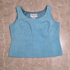 Vtg 90s Faux Suede Tank sz 12 P Southwestern Minimalist Capsule