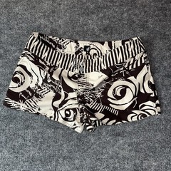 Vintage Y2K Volcom Women’s Low Rise Reversible Geometric Rose Board Shorts Sz M
