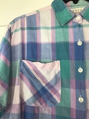 Vintage VENEZIA Women’s Button Down Plaid Pastel Mom Top 18/20