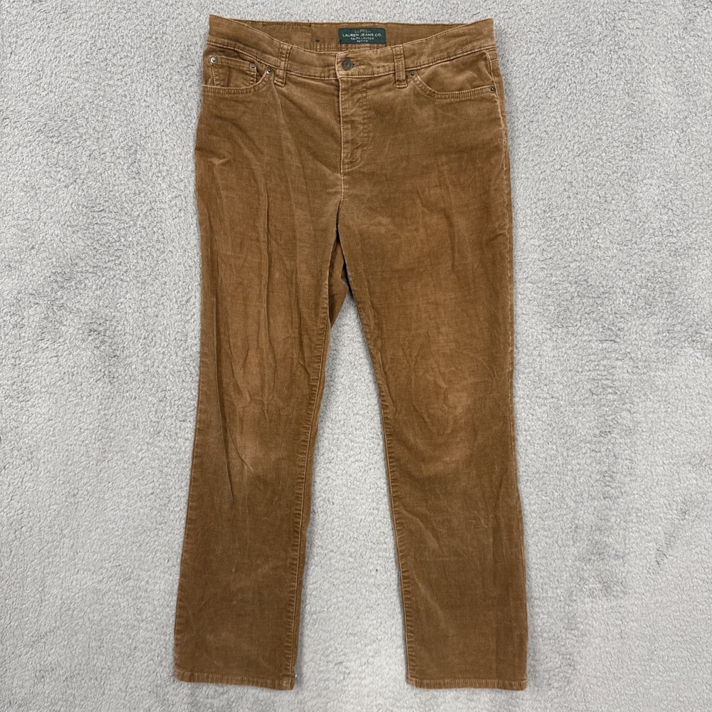 Lauren Jean Co Ralph Pants Womens Size 10 Petite Brown Corduroy Straight Vintage