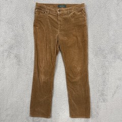 Lauren Jean Co Ralph Pants Womens Size 10 Petite Brown Corduroy Straight Vintage