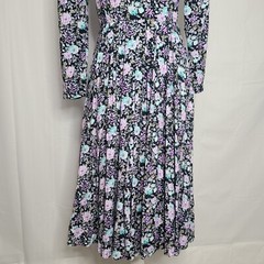 VTG 70s E.D. Michaels Petites Womens 5/6p Floral Prairie Dress Cottagecore
