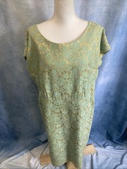 VTG 60s Brocade Wiggle Dress Jacket Belt Set Mint Gold Cocktail ILGWU USA S M