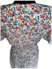 Vintage 80’s Karin Stevens Dress Sz 6P Mulit Color Midi Floral Cottagecore Retro