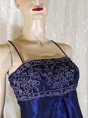 VTG NWT Morgan & Co Sapphire Shiny Prom Wedding Social Party Evening Dress Gown