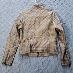 Vintage JOUJOU Polyurethane Textured Kacket Womens Size L Brown Full Zip