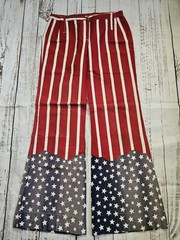 1970’s Homemade Canvas AMERICA print Bell Bottom Pants
