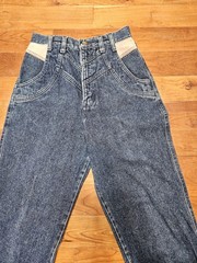 Vintage Wrangler Womens High Waist Bareback Denim Jeans Sz 3/4