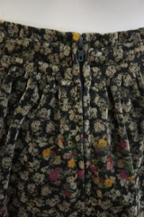 Vintage 70s Floral Print Velvet Skirt By Jane Schaffhausen For Belle France Boho