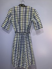 Small Plaid Dress, Button Front Vintage, Schoolgirl, 1950 Bobbie Brooks Petites