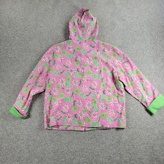 VTG Erin London Petite Pant Set Womens PS/PM Pink Green Floral Full Zip Hood