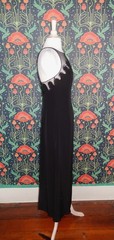 Vintage 90’s Y2K Black Beaded Mesh Goth Hoco Prom Grunge Dress