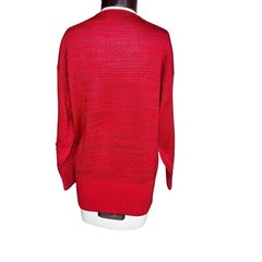 Vintage 1980’s Enfin by Marcia Red Blue Red Nylon Blend Sweater Medium/Large