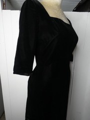 VTG 1950s A Norman Original Black Velvet Cocktail Dress Midi Women’s 6 / Small