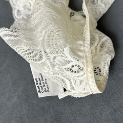 Vintage Natori Ivory Lace Panties Size 5 Cheeky Hi Cut Flutter Nylon NOS