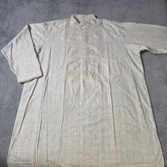 Faultless 1881 Womens 19 Nightgown Grey Striped Victorian Band Collar Long Slv