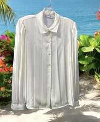 Vintage 80’s pleated front tuxedo style blouse by Alexandria