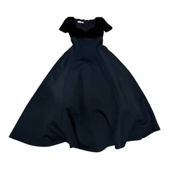 Victor Costa for Neiman Marcus Vintage Black Velvet A-Line Evening Gown Dress 8