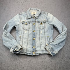 Vintage Polo Ralph Lauren Trucker Jacket Womens Medium Blue Type III Faded Denim