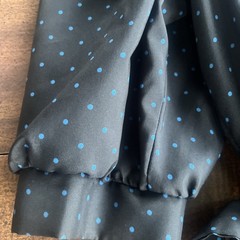 Vintage Peter Pan Collar Polka Dot Midi Dress Shoulder Pads Gothic Wednesday Sm