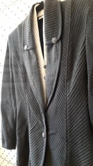 Vintage MEDICI BY GILL HARVEY Knit Wool Gray Two Piece Cardigan Asymmetry UK-10