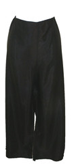 1940S SATIN LOUNGE PANTS PAJAMA BLACK ELASTIC BACK FLAT FRONT WIDE LEG ACETATE M
