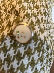 1960’s -70’s Green/Ivory Houndstooth Cropped Button Top NWT Size Large