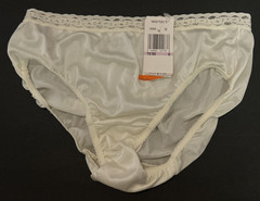 NWT Vintage 90’s Warner’s LOW CUT NYLON Panties Sz 6 05695 IVORY W/LACE