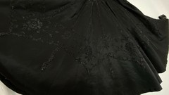Vintage 1950s black circle skirt M midi tulle floral velvet rockabilly pin-up