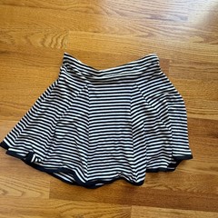 Vintage Betsey Johnson Skater Skirt XS Black White Striped Mini Punk Goth USA