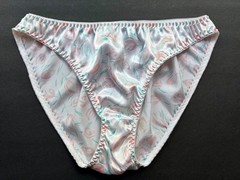 Vtg Intimates by Teri Satin Bikini Panties Second Skin Shiny Tulip Floral Sz 7
