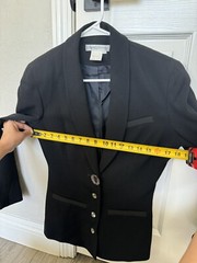 Vintage Chantal Thomass Paris Black Suit Jacket w/ Mother of Pearl buttons Size8