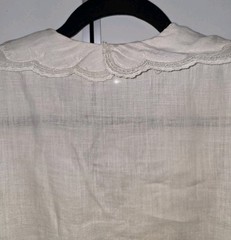 Lord & Taylor Vtg Embroidery Lace Collar Blouse Pintucks 100% Linen