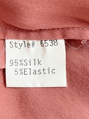 PERRY ELLIS Ruffle Blouse Stretch Silk Charmeuse Button Dusty Rose Sz 8 Vintage