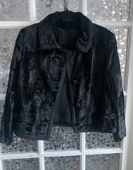 1960s Vtg Dan Millstein Jacket Coat Faux Broadtail Karakul? Velvet? S/M?