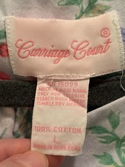 VTG Carriage Court Snap House Robe Sz L Blue Pink Floral Short Sleeve