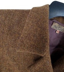 Vtg 50s Peacoat Blazer Crop Wool Tweed 42 EU Brown Austria Handmade Preppy READ