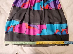 VTG 80s Lizzy & Johnny Lucero Abstract Geometric Chiffon Midi Dress Size 8 Sheer