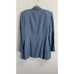 Vintage Periwinkle Blue Suit Set Floral Embroidered 2 Piece Blazer Dress Size 12