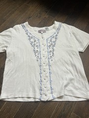 Vintage Westbound Floral Button Up Blouse Size Medium Granny Grandmacore Top