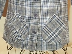 Vtg Pendleton Womans Jacket/Blazer Blue/Gray/Black Check 3/4 Sleeves Sz 4-6 EUC