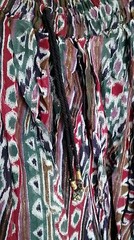 Vintage Tribal Boho Maxi Broomstic Skirt Peasant African Zig Zag Rayon Blend New