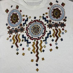 Vintage Aztec Shirt Womens Large Tribal Southwest Retro 80s 90s Native American