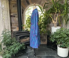 Vintage 1980s Blue and Fuchsia Polyester Knit Shirtdress “The Shirtdress” Sears