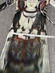 RARE 1997 VIVIENNE TAM CACHÉ SHEER MESH MAXI QUAN YIN PRINT BUDDHA L/S DRESS