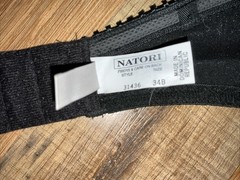 VTG Natori Shiny Black Unlined 31436 UW Strapless Bra Sz 34B Store Tag Attached
